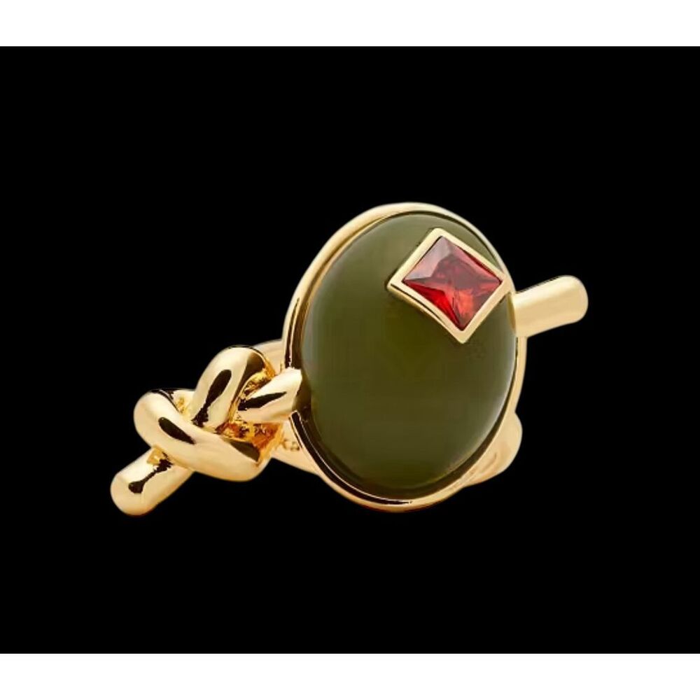 Kate Spade NEW size 7 ring - Martini Olive - shaken or stirred - Picture 2 of 8